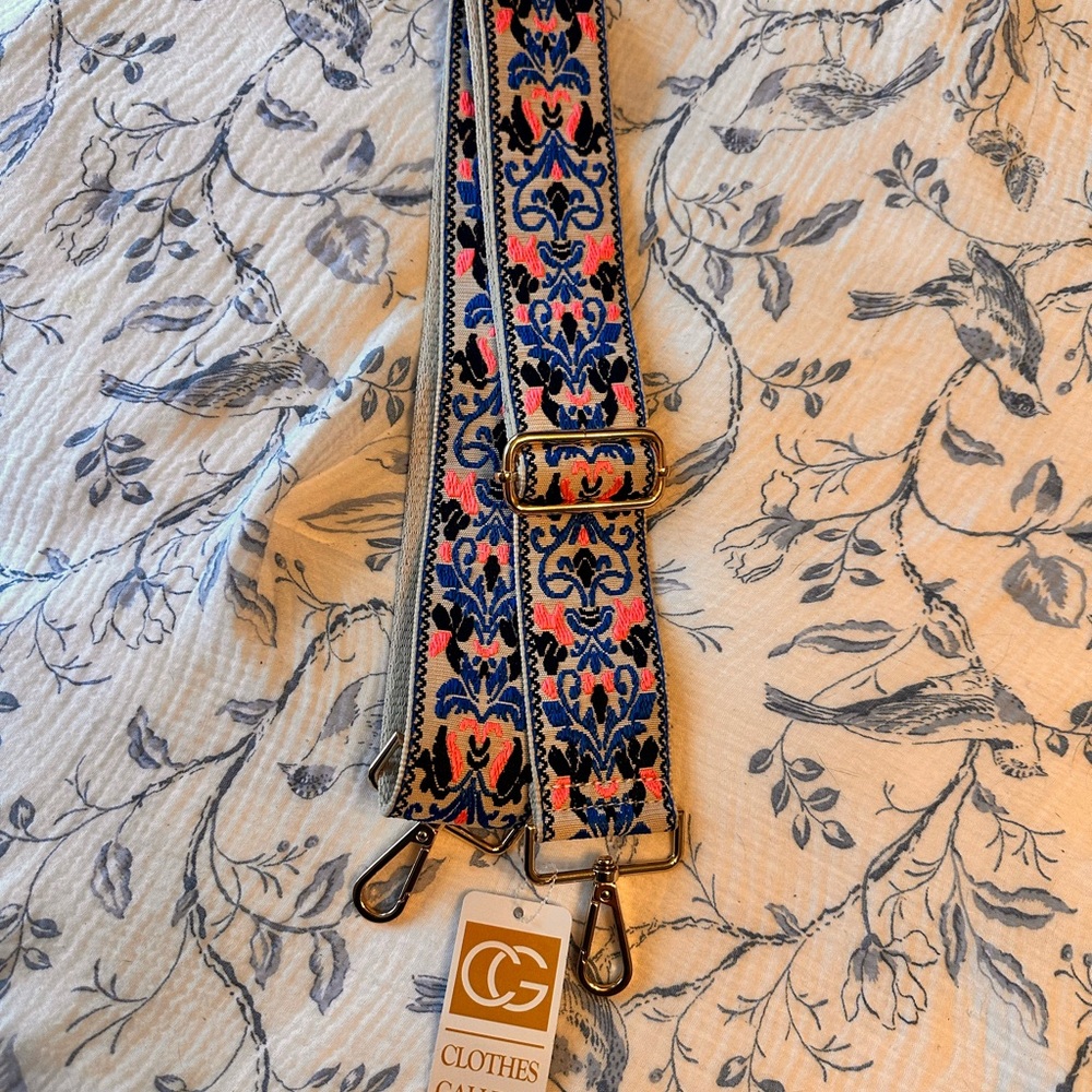Colorful Patterned Strap with Gold Accents NWT
